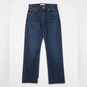 Moussy Vintage Straight Dark Wash Ankle Slit